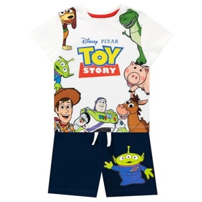 Image of Disney Boys Toy Story T Shirt and Shorts Set Woody Buzz Lightyear Outfit Multicoloured 4 to 5 Years