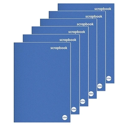 Image of Rhino A4+ Blue Scrapbook (13 x 9) 36 Pages of Sugar Paper 6 Pack Ideal for Projects, Cuttings, Keepsakes &amp; All Scrapbooking