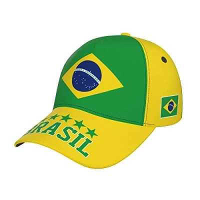 Image of RFSHOP Brazil Flag Brazilian 8 Baseball Cap Full Print Adult Men Hat Patriotism Supporter Soccer Caps Black