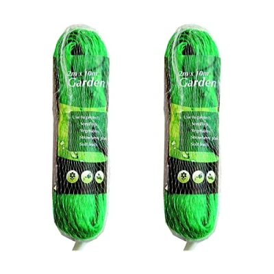 Image of KARRMA 2M x 10M Garden Netting to Protect Seedlings Pack of 2, Vegetables, Berry Plants Soft Fruit and More Pond for Better Protection from Animals Birds &amp; Pests Green Crops Fine Mesh
