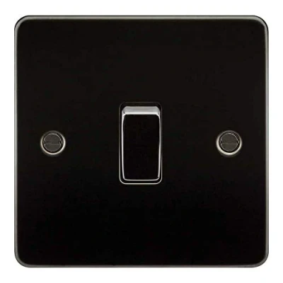 Image of KnightsBridge Flat Plate 10AX 1G Intermediate Switch Gunmetal