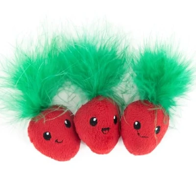 Image of Catstages Straw Babies Cat Dental Catnip Mesh Toy, Pink 3 Pack