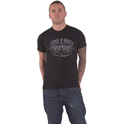 Image of Guns N Roses LA Logo Diamante Unisex Black T Shirt S