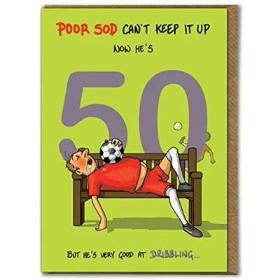 Image of Brainbox Candy Hilariously Funny 50th Birthday Card &#039;Can&#039;t Keep It Up&#039; Age 50 Fiftieth Silly Cheeky Cards For Him Dad Uncle Grandad