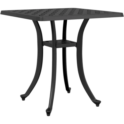 Image of vidaXL Garden Table, Side Table for Indoor Outdoor, Patio Square, Furniture Coffee Black, 53 x cm, Cast Aluminium
