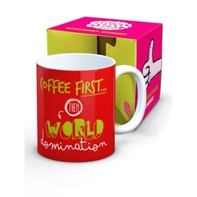 Image of Brainbox Candy Funny Coffee Mug Gift Boxed Novelty Christmas Or Birthday for Men and Women Who Have Everything Humorous World Domination Design Quality 10oz Stoneware