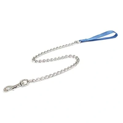 Image of CROCI Nylon Leash with Chain, 1 x 4 m, Blue