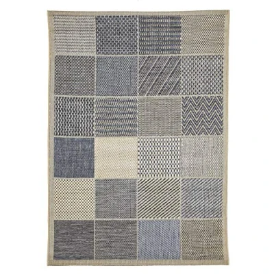 Image of andiamo Clyde Short Pile Woven Rug without Box Design Beige / Blue 120 x 170 cm