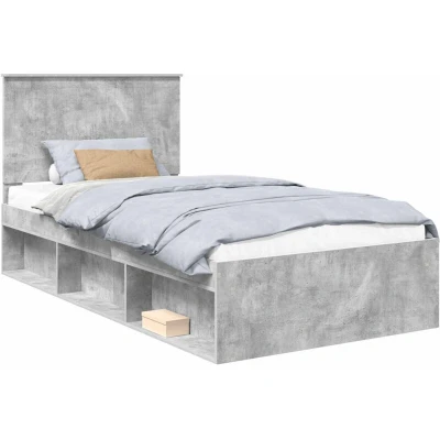 Image of vidaXL Bed Frame Concerte Grey 100 x 200 cm Solid Pine Wood