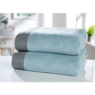 Image of Rapport Tidal 2 Piece Bath Sheet Set Duck Egg