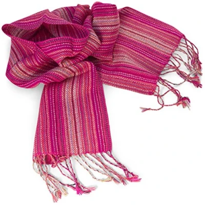 Image of Tumia LAC Naturally Dyed Alpaca Wool (60% Alpaca, 40% Sheep wool) Lightweight Scarf Pink