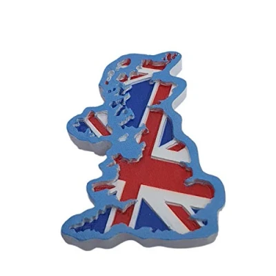 Image of Fridge Magnets Union Jack Great Britain Map British Flag Souvenir from London England UK/Red White Blue Kitchen Home Decoration