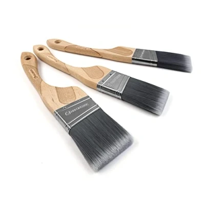 Image of ROLLINGDOG 3PC Angled Paint Brushes Set Wooden Handle for Wall, Ceiling, Cutting in Painting(1.5&quot;, 2&quot;, 2.5&quot;)