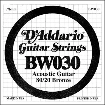 Image of D&#039;Addario .030 Bronze Wound Single String for Acoustic Guitar