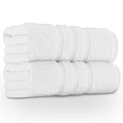 Image of GC GAVENO CAVAILIA 550 GSM Hand Towels Pack of 2 Egyptian Cotton Towel Highly Absorbent &amp; Quick Dry Bathroom Sets Washable Spa Saloon Gym Towel, White