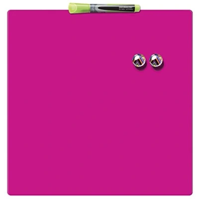 Image of Nobo Mini Magnetic Whiteboard Coloured Tile, Frameless, Dry Wipe, Easy Clean, Wall Mountable, Home/Office, 360 x mm, Pink, 1903803