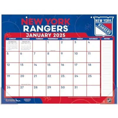 Image of Turner Sports New York Rangers 2025 22x17 Desk Calendar (25998061558)