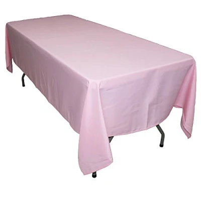 Image of KaitatsuSen Oblong Rectangular Polyester Fabric Tablecloth, Pink, 150x300 cm