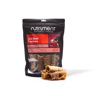 Image of Natural Treats Dehydrated Cut Beef Trachea Chews for Dogs (500g) 100% Long Lasting Hypoallergenic High Protein Hollow