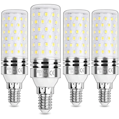 Image of HZSANUE E14 LED Corn Bulbs 15W, 3000K Warm White, 1700LM,Small Edison Screw Bulbs,120W Incandescent Equivalent,Pack of 4