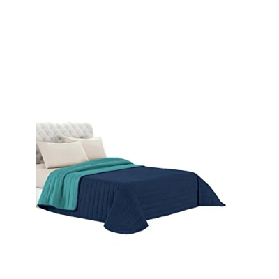 Image of Elegant Summer Quilt Water/Dark Blue, Double, Green