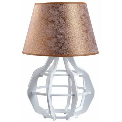 Image of Bento Table Lamp With Round Tapered Shade White, Copper, 30.5cm, 1x E27