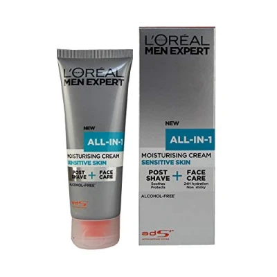 Image of L&#039;Oréal Men Expert All In One Soothing Post Shave &amp; Hydrating Face Cream for Sensitive Skin 75 ml