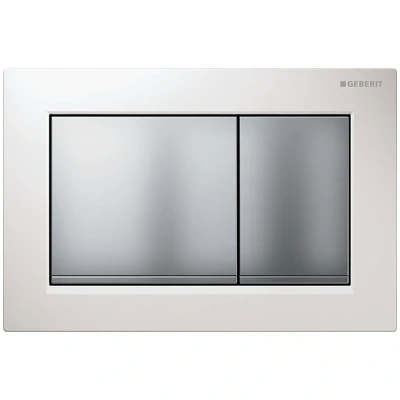 Image of Geberit Omega30 Dual Flush Plate White/Matt Chrome (115.080.KL.1)