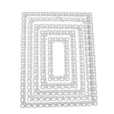 Image of 5Pcs/Set Rectangle Cutting Dies Stencil DIY Scrapbook Album Paper Card Embossing Tool