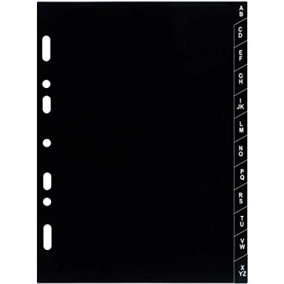 Image of Exacompta 28223 Divider Refill Alphabetic A Z Plastic for Exatime 21 Organiser 12 Sheets Black