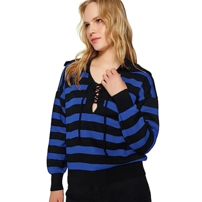 Image of Trendyol FeMan Regular fit Basic Polo Neck Knitwear Sweater,Black,S