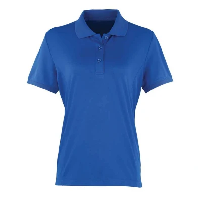 Image of Premier Womens/Ladies Coolchecker Pique Polo Shirt (Royal Blue) Size 10 UK