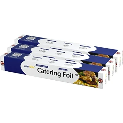 Image of Catergold 3X Premium Heavy Duty Aluminium Catering Kitchen Wrapping Baking Tin Foil (60M x 45cm)