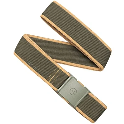 Image of Arcade Belt Carto A2 Elastic Stretch Belt: Heavy Duty Webbing, Non Metal Travel Friendly Buckle Ivy Green Sand, One Size