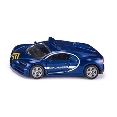 Image of siku 1541, Bugatti Chiron Police Car, Blue, Metal/Plastic, Rubber tyres, Opening bonnet