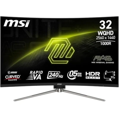 Image of MSI MAG 325CQRXF E2 32 Inch WQHD Curved Gaming Monitor 1000R 2560 x 1440 Rapid VA Panel, 240 Hz 05ms (GtG, Min), Adaptive Sync DP 14a, HDMI 20b CEC, USB Type C (DP alt w 15W PD)