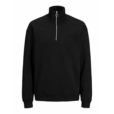 Image of JACK &amp; JONES Men&#039;s JJEBASIC Sweat Zip Hood, Black, L