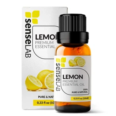 Image of SenseLAB Lemon Essential Oil 100% Pure Extract Therapeutic Grade Oils for Diffuser and Humidifier Moisturizing Cleaning Aromatherapy (10 ml)