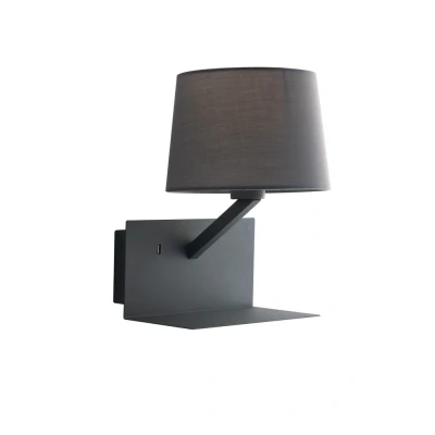 Image of Ciak Reading Usb Besdside Lamp Shelf, Grey, E27
