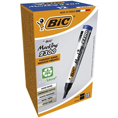 Image of BIC Marking 2300 ECOlutions Permanent Markers Blue, Box of 12