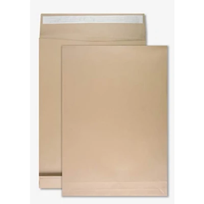 Image of Netuno 50 Brown Pleated Mailing Bags E4 without Window 280 x 400 mm 150 g Expandable Envelopes with Folds Large Standing Base for Books Brochures Documents