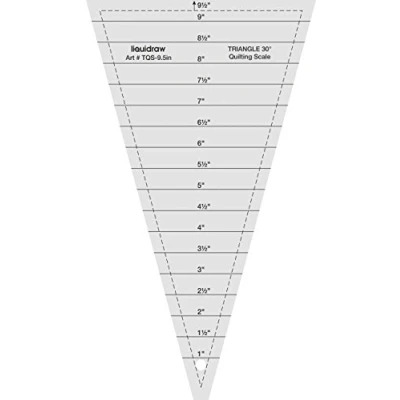 Image of Liquidraw® Triangle Quilting Ruler, Clear Acrylic Template, Imperial (30 9.5&quot; Ruler / 45 6.5&quot; Ruler) 9.5&quot;)