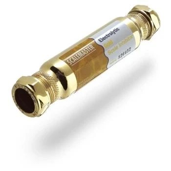 Image of Scalemaster 15mm Electrolytic Gold in line Limescale Inhibitor 401041 Compression Connections
