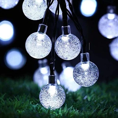 Image of Useber Solar Lights Outdoor, 24Ft 50LED Garden Waterproof Crystal Globe Indoor/Outdoor Fairy for Decking Garden,Party,Camping,Christmas,Festival (Clear White)
