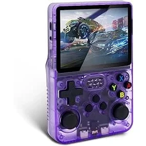 Image of R36S Handheld Game Console, 64GB TF Card, 17,000+ Retro Games, 3.5 Inch MIPI Screen, Open Source Linux, Portable Video Player (purple)