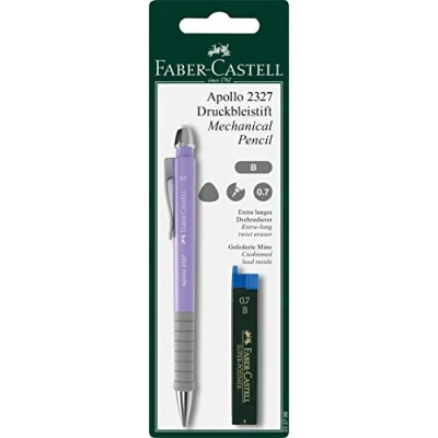 Image of Faber Castell Apollo 0.7mm Mechanical Pencil + B Leads Assorted Colours