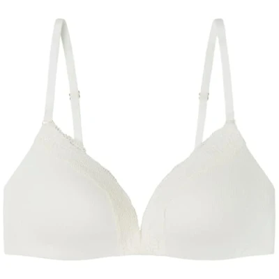 Image of Women&#039;secret Women&#039;s Sujetador Triangular Acolchado Cotton Collection 1 Charming Ivory Color lace Triangle Bra, White, 95B