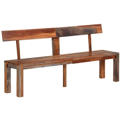 Image of vidaXL Bench with Backrest 160 cm Grey Solid Wood Acacia