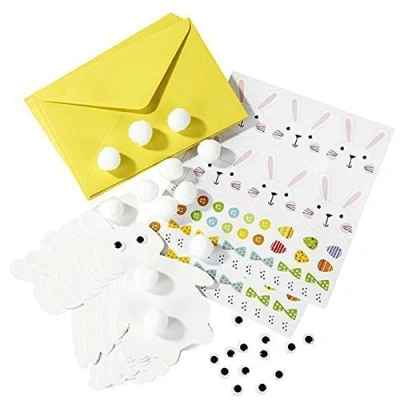 Image of Talking Tables Easter/Spring Time Party Bunny Card Making Kit, Multicolour