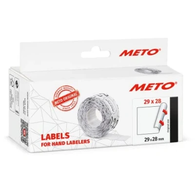 Image of Meto Price Gun Labels (29x 28 mm, Two line, 3,500 Labels, White, Permanently Adhesive, for Meto, Contact, Sato, Avery, Tovel, Samark etc.)